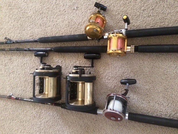 2) Penn Int'l 12T on custom Chaos rods, (2)Triton 80W and 113H